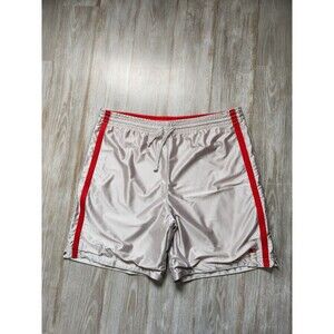 Starter Athletic Basketball Shorts Reversible Red Silver Elastic Waist Sz 40x8.5